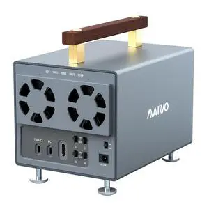MAIWO 4 Bay 3.5 inch SATA Hard Drive Enclosure with SATA III Chipset USB-C 10Gbps, 88TB Capacity, Support 4K HDTV/Type-C Extend/Daisy Chain/External HDD Enclosure,12V/7A Power (K35294A)