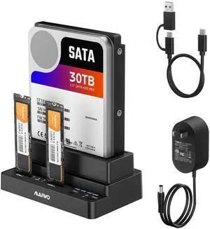 MAIWO M.2 NVMe 2.5 3.5 Inch SATA SSD HDD Cloner Reader USB3.2 GEN2x1 10Gbps 3-Bay USB-C Hard Drive Docking Station with Bidirectional Clone, Simultaneously Read 3PCS of Drives, Up to 46TB Capacity MAIWO M.2 NVMe 2.5 3.5 Inch SATA SSD HDD Cloner Reader USB3.2 GEN2x1 10Gbps 3-Bay USB-C Hard Drive Docking Station with Bidirectional Clone, Simultaneously Read 3PCS of Drives, Up to 46TB Capacity