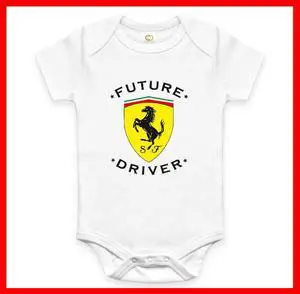 RARE NEW FUTURE FERRARI DRIVER BABY FUNNY BODYSUIT JUMP SUIT ONE PIECE ROMPER ONESIE