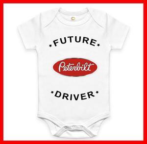 RARE FUTURE PETERBILT DRIVER BABY FUNNY BODYSUIT JUMP SUIT ONE PIECE ROMPER NEW ONESIE
