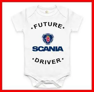 RARE FUTURE SCANIA TRUCK DRIVER BABY FUNNY BODYSUIT JUMP SUIT ONE PIECE ROMPER ONESIE