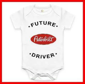 RARE FUTURE PETERBILT DRIVER BABY FUNNY BODYSUIT JUMP SUIT ONE PIECE ROMPER NEW ONESIE