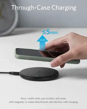 Wireless Charger, PowerWave Pad Qi-Certified 10W Max for iPhone SE 2020, 11, 11 Pro, 11 Pro Max, AirPods, Galaxy S20 S10, Note 10 9 (No AC Adapter, Not Compatible with MagSafe Magnetic Charging) Wireless Charger, PowerWave Pad Qi-Certified 10W Max for iPhone SE 2020, 11, 11 Pro, 11 Pro Max, AirPods, Galaxy S20 S10, Note 10 9 (No AC Adapter, Not Compatible with MagSafe Magnetic Charging)