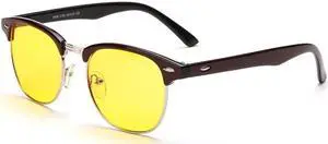 Blue Light UV Blocking Computer Semi-Rimless Glasses Women Men, Anti Eye Strain Eyewear (Yellow Lens, Black Frame) Blue Light UV Blocking Computer Semi-Rimless Glasses Women Men, Anti Eye Strain Eyewear (Yellow Lens, Black Frame)