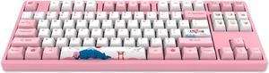 World Tour Tokyo 87-Key TKL R1 Wired Gaming Mechanical Keyboard, Programmable with OEM Profiled PBT Dye-Sub Keycaps and N-Key Rollover (Akko 2nd Gen Pink Linear Switch)