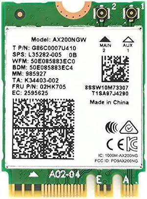 WiFi Card AX200 AX200NGW,9260 AC 9260NGW Upgrade Network Card Wi-Fi 6 WiFi Module 2 x 2 MU-MIMO Wireless Card with BT 5.0 Support Windows 10 64bit Gigabit M.2/NGFF WiFi Card AX200 AX200NGW,9260 AC 9260NGW Upgrade Network Card Wi-Fi 6 WiFi Module 2 x 2 MU-MIMO Wireless Card with BT 5.0 Support Windows 10 64bit Gigabit M.2/NGFF