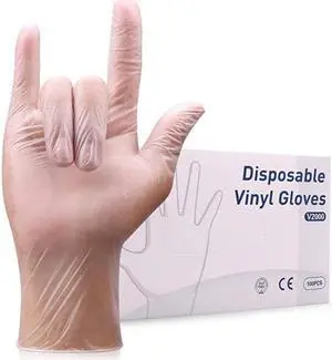 Disposable Vinyl Gloves 100pcs 3 Mil Powder Free Disposable Gloves for Industrial Use Disposable Vinyl Gloves 100pcs 3 Mil Powder Free Disposable Gloves for Industrial Use