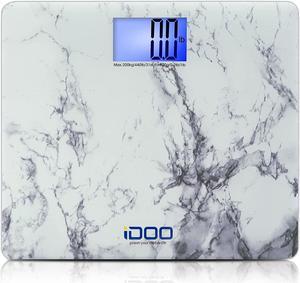High Precision Digital Bathroom Weight Scale 440 Pound Capacity, Ultra Wide Heavy-Duty Platform with Elegant Marble Design