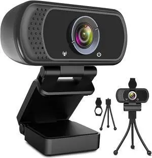 Webcam HD 1080p Web Camera, USB PC Computer Webcam with Microphone, Laptop Desktop Full HD Camera Video Webcam 110 Degree Widescreen, Pro Streaming Webcam for Recording, Calling, Conferencing, Gaming Webcam HD 1080p Web Camera, USB PC Computer Webcam with Microphone, Laptop Desktop Full HD Camera Video Webcam 110 Degree Widescreen, Pro Streaming Webcam for Recording, Calling, Conferencing, Gaming