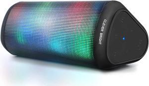 Portable Wireless Bluetooth Speakers 7 LED Lights Patterns Wireless Speaker V50 HiFi Bass Powerful Sound Builtin Microphone HandsFree AudioAuxiliary Home Outdoor Rechargeable Bluetooth Speaker
