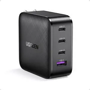 USB C Charger 65W 4-Port PD Charger - GaN Tech Fast Charging for MacBook Pro Air, iPad, iPhone 12 Pro 11 Pro Max XR XS SE, Galaxy S21 S20 S10 Note 20, Pixel, Nintendo Switch