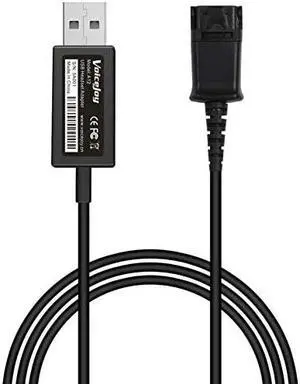Call Center Office Headset Quick Disconnect QD Cable to USB Plug Adapter Compatible with Plantronics Headset QD Connector Plug to Any Computer Laptop VOIP Softphone Call Center Office Headset Quick Disconnect QD Cable to USB Plug Adapter Compatible with Plantronics Headset QD Connector Plug to Any Computer Laptop VOIP Softphone
