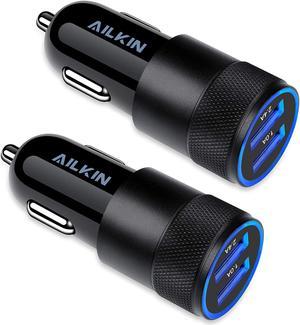 Car Charger 2Pack 34a Fast Charge Dual Port USB Cargador Carro Lighter Adapter for iPhone X XR XS Max 8 Plus 7s 6s 12 11 Pro Max iPad Samsung Galaxy S21 S10 Plus S7 j7 S10e S9 Note 8 LG GPS
