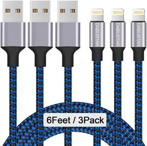 iPhone Charger, Nylon Braided Lightning Cable 3Pack 6ft Fast Charging High Speed Data Sync Cord Phone Connector Compatible with iPhone 12 11 Pro MAX XS MAX XR XS X 8 7 Plus 6S iPad Mini Air iPhone Charger, Nylon Braided Lightning Cable 3Pack 6ft Fast Charging High Speed Data Sync Cord Phone Connector Compatible with iPhone 12 11 Pro MAX XS MAX XR XS X 8 7 Plus 6S iPad Mini Air