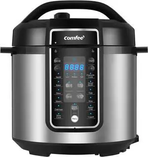 6 Quart Pressure Cooker 12-in-1, One Touch Kick-Start Multi-Functional Programmable Slow Cooker, Rice Cooker, Steamer, Sauté pan, Egg Cooker, Warmer and More 6 Quart Pressure Cooker 12-in-1, One Touch Kick-Start Multi-Functional Programmable Slow Cooker, Rice Cooker, Steamer, Sauté pan, Egg Cooker, Warmer and More