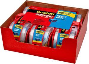 Scotch Heavy Duty Packaging Tape, Clear, 6 Rolls with Dispenser