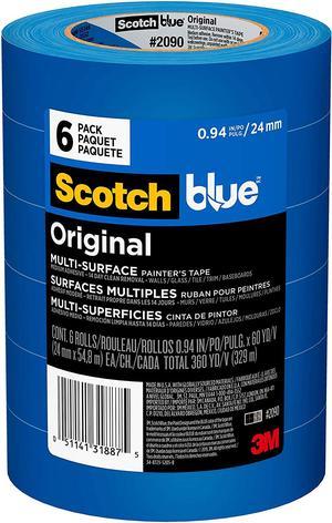 ScotchBlue Original 2090 Multi-Surface Painter's Tape,  .94 inches x 60 yards (24mm x 54,8m), 6 Rolls (360 yards total)