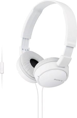 Sony Wired On-Ear Headphones with Microphone (White)