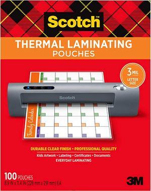 Scotch Thermal Laminating Pouches, 8.9 x 11.4 Inches, Letter Size Sheets, 100 Count - Pack of 1