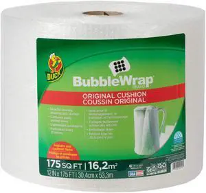 Duck Brand Bubble Wrap Roll, 12 inches x 175 ft (30,4cm x 53,3 m), Perforated Every 12 inches