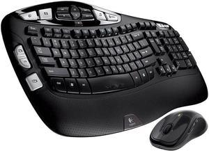 Logitech MK550 Wireless Wave Keyboard and Mouse Combo  Ergonomic Wave Design  Black