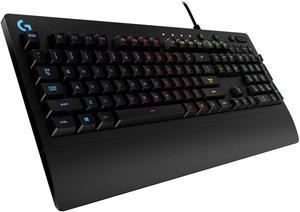 Logitech G213 Prodigy Gaming Keyboard, RGB Backlit Keys, Customizable Keys, Dedicated Multi-Media Keys  Black