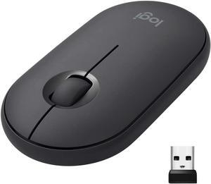 Logitech Pebble M350 Portable Wireless Mouse with Bluetooth or USB - Graphite