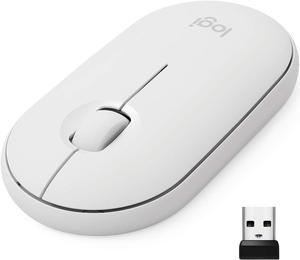 Logitech Pebble M350 Wireless Mouse with Bluetooth or 2.4 GHz Receiver (Off White)