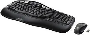 Logitech MK550 Wireless Wave Keyboard and Mouse Combo - Ergonomic Wave Design - Black