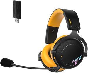 SOMIC G760 bluetooth/3.5MM Wired Gaming Headset with Microphone for PS5, PS4, Computer Gamer Headphone with Stereo Sound, Detachable Mic, Soft Earmuffs, RGB LED Light, 10H+ Playtime