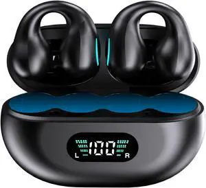 Wali space YYK-Q71 black Bluetooth 5.3 headset, transmission distance 10m, Horn size: Diameter 13mm,standby 65 hours,8 hours playing time with charging time 1 hours,Type-C charging port