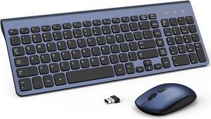  Deeliva Wireless Keyboard and Mouse, Keyboard and Mouse  Wireless Quiet Full Size Ergonomic Keyboard Mouse Combo with Number Pad for  Computer,Laptop,Desktop,PC (Black) : Electronics