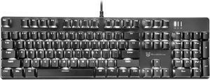 Merdia Mechanical Keyboard Gaming Keyboard with Brown Switch Wired 6 Colors Led Backlit Keyboard Full Size 104 Keys US Layout (Black)
