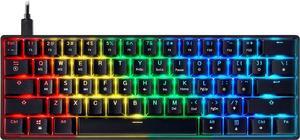 Mizar MZ60 Luna Mechanical Gaming Keyboard | 60% Keyboard 62 Key ANSI US Layout | RGB LED Backlit | Anti Ghosting NKRO | Progammable Macro Keys | Hotswap Gateron Optical Yellow Switches | Black