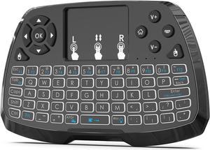 Miritz 2.4GHz Wireless Mini Keyboard with Mouse Touchpad Remote Control, LED Backlit Colorful, USB Liion Battery Charging Black