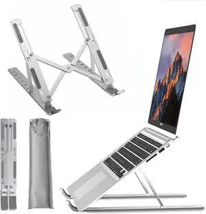 Portable Laptop Stand Ergonomic Aluminium Laptop Mount Stand Detachable Laptop Riser Notebook Holder Stand Compatible with MacBook Dell Lenovo More 10-15.6 Laptops-Silver