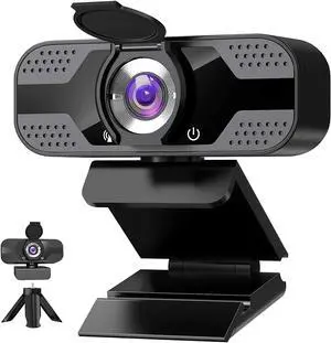 Webcam with Microphone for Desktop, 1080P HD USB Computer Cameras with Privacy Shutter&Webcam Tripod, Streaming Webcam with Flexible Rotable Wide Angle Webcam for PC Zoom Video/Gaming/Laptop (Black) Webcam with Microphone for Desktop, 1080P HD USB Computer Cameras with Privacy Shutter&Webcam Tripod, Streaming Webcam with Flexible Rotable Wide Angle Webcam for PC Zoom Video/Gaming/Laptop (Black)