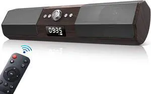 Computer Speakers Bluetooth Soundbar: Gaming Stereo Sound Bar for PC Desktop 20W Wired and Wireless Speaker with Deep Bass Dual-Channel Multimedia for Laptop Smartphones Wooden Enclosure Computer Speakers Bluetooth Soundbar: Gaming Stereo Sound Bar for PC Desktop 20W Wired and Wireless Speaker with Deep Bass Dual-Channel Multimedia for Laptop Smartphones Wooden Enclosure