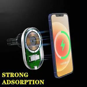 Mag Safe Car Vent Mount Magnetic Wireless Charger 15W Fast Charging Car Mount Wireless Charger Compatible with iPhone Pro Max/12 Pro/12/Mini Mag Safe Case Accessories Magnet Phone Holder Stand Mag Safe Car Vent Mount Magnetic Wireless Charger 15W Fast Charging Car Mount Wireless Charger Compatible with iPhone Pro Max/12 Pro/12/Mini Mag Safe Case Accessories Magnet Phone Holder Stand