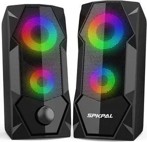Computer Speakers 10W RGB Gaming PC Speaker with Enhanced Stereo Colorful LED Light, Dual-Channel Multimedia USB Powered Gaming Speakers for PC Desktop Laptop Tablet Smartphones. Computer Speakers 10W RGB Gaming PC Speaker with Enhanced Stereo Colorful LED Light, Dual-Channel Multimedia USB Powered Gaming Speakers for PC Desktop Laptop Tablet Smartphones.