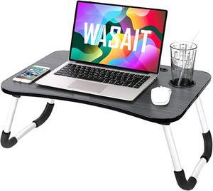 Folding Lap Desk for Laptop Bed Tray Table for Eating , Foldable Bed Table Laptop Stand for Bed, 
Portable Laptop Workstation Desk Bed Tray with Antislip Legs, for Kids Couch Writing Reading, Black3