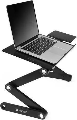 Portable Adjustable Aluminum Laptop Desk/Stand/Table Vented w/CPU Fans Mouse Pad Side Mount-Notebook-MacBook-Light Weight Ergonomic TV Bed Lap Tray Stand Up/Sitting-Black Portable Adjustable Aluminum Laptop Desk/Stand/Table Vented w/CPU Fans Mouse Pad Side Mount-Notebook-MacBook-Light Weight Ergonomic TV Bed Lap Tray Stand Up/Sitting-Black