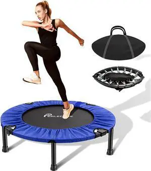 38” Mini Trampoline for Adults, Safety Indoor Rebounder Trampoline for Kids, Folding Small Trampoline with Storage Bag for Home Exercise Fitness, Max Load 300lbs 38” Mini Trampoline for Adults, Safety Indoor Rebounder Trampoline for Kids, Folding Small Trampoline with Storage Bag for Home Exercise Fitness, Max Load 300lbs