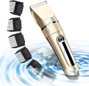 Hair Clippers for Men Professional Hair Trimmer Set Cordless Rechargeable Led Display Five Speed Adjustment Electric Hair Clippers with 6 Guide Combs