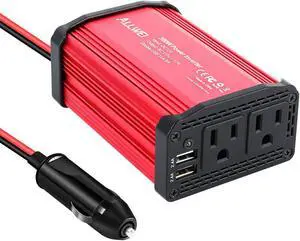 300W Car Power Inverter DC 12V to 110V AC Converter 4.8A Dual USB Charging Ports Car Charger Adapter (Red) 300W Car Power Inverter DC 12V to 110V AC Converter 4.8A Dual USB Charging Ports Car Charger Adapter (Red)