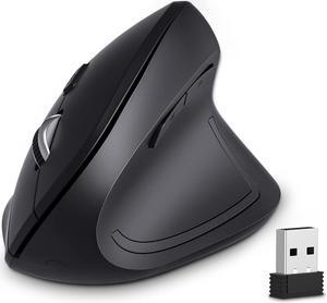 FL Vertical Mouse - Ergonomic Mouse 2.4G Wireless Mouse Featuring Adjustable DPI, 6 Buttons for Laptop, Desktop, PC, MacBook - Black