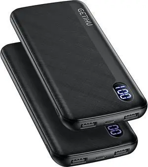 Portable Charger, 2-Pack Slimmest 10000mAh USB C Triple 2.4A High-Speed LED Display Power Bank, External Battery Pack Compatible with iPhone 12 11 X 8 Plus Samsung S20 Google LG iPad Tablet etc Portable Charger, 2-Pack Slimmest 10000mAh USB C Triple 2.4A High-Speed LED Display Power Bank, External Battery Pack Compatible with iPhone 12 11 X 8 Plus Samsung S20 Google LG iPad Tablet etc