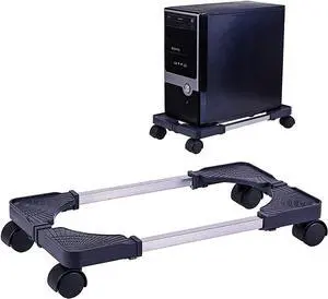 Computer Tower Stand Adjustable PC CPU Stand, Mobile Desktop ATX-Case Stand with Locking Caster Wheels Computer Tower Stand Adjustable PC CPU Stand, Mobile Desktop ATX-Case Stand with Locking Caster Wheels