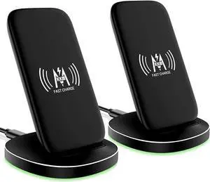 Wireless Charger 2 Pack, 15W Fast Wireless Charging Stand Compatible with iPhone 13/13 mini/13 Pro/13 Pro Max/iPhone 12/12 Pro Max/12 Mini/11/X/XS Max/8, Samsung Galaxy S20 FE/S21 Ultra/Note 20 Wireless Charger 2 Pack, 15W Fast Wireless Charging Stand Compatible with iPhone 13/13 mini/13 Pro/13 Pro Max/iPhone 12/12 Pro Max/12 Mini/11/X/XS Max/8, Samsung Galaxy S20 FE/S21 Ultra/Note 20
