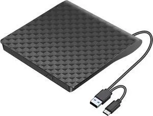 External CD DVD Player for Laptop USB 3.0 Type-C CD Drive Ultra Slim Portable CD DVD +/-RW Optical Drive CD ROM Rewriter Burner Reader Compatible with Laptop Desktop PC Windows MacBook Linux Mac OS External CD DVD Player for Laptop USB 3.0 Type-C CD Drive Ultra Slim Portable CD DVD +/-RW Optical Drive CD ROM Rewriter Burner Reader Compatible with Laptop Desktop PC Windows MacBook Linux Mac OS